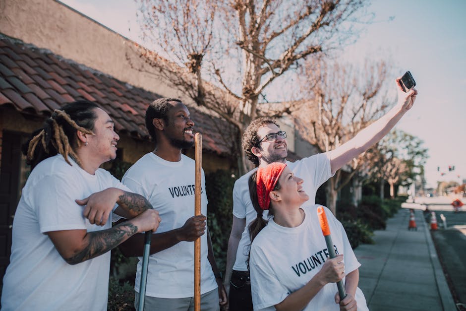 Volunteers engaged in community outreach activities